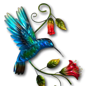 Colourful Flying Hummingbird - Handmade Metal Wall Art