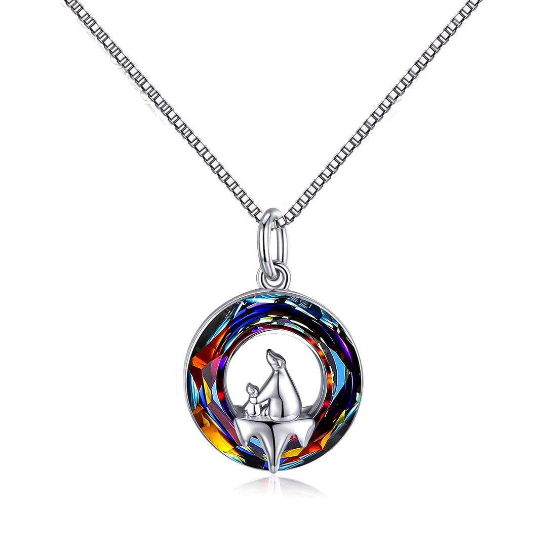 S925 Mama Bear Crystal Necklace