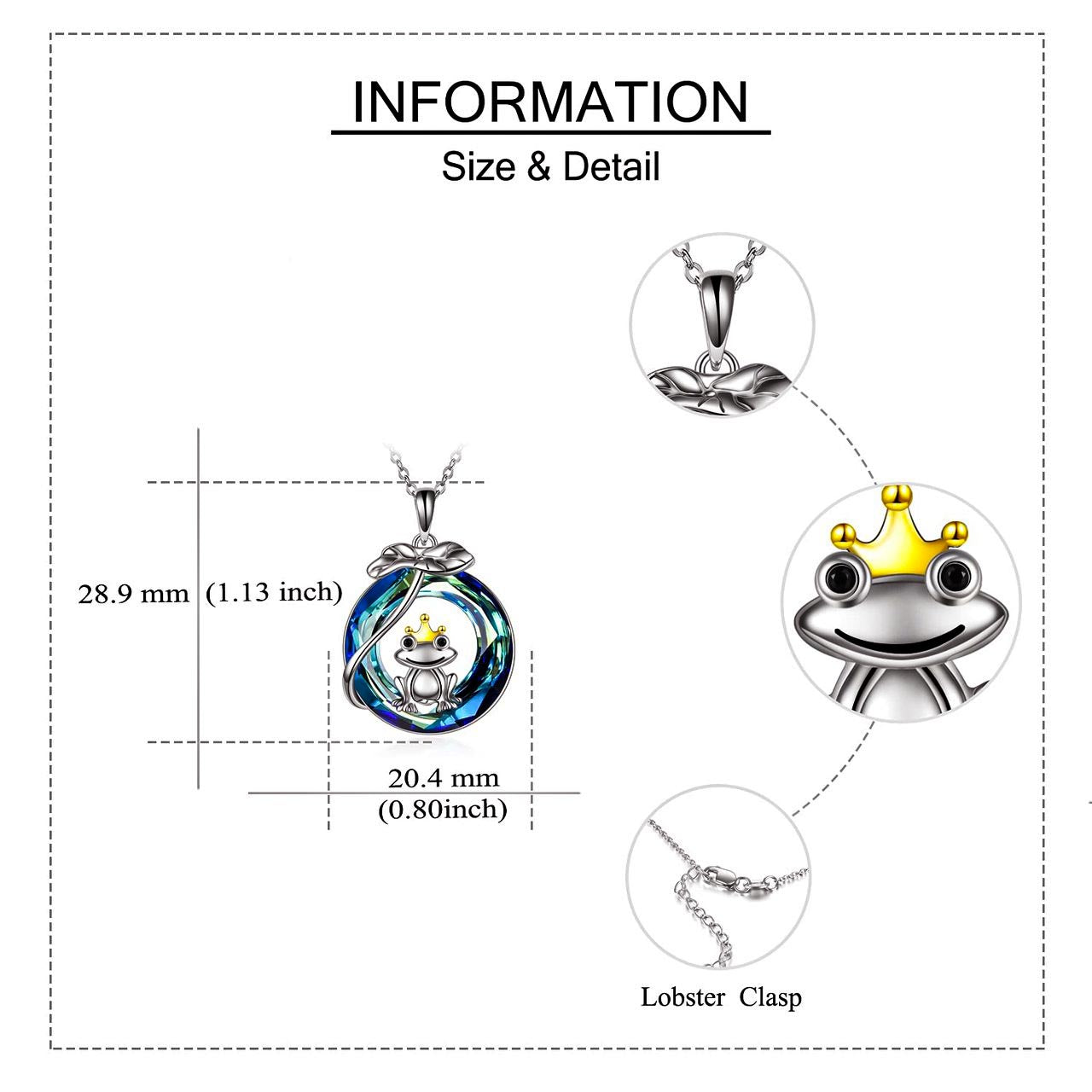 S925 Frog Crystal Necklace