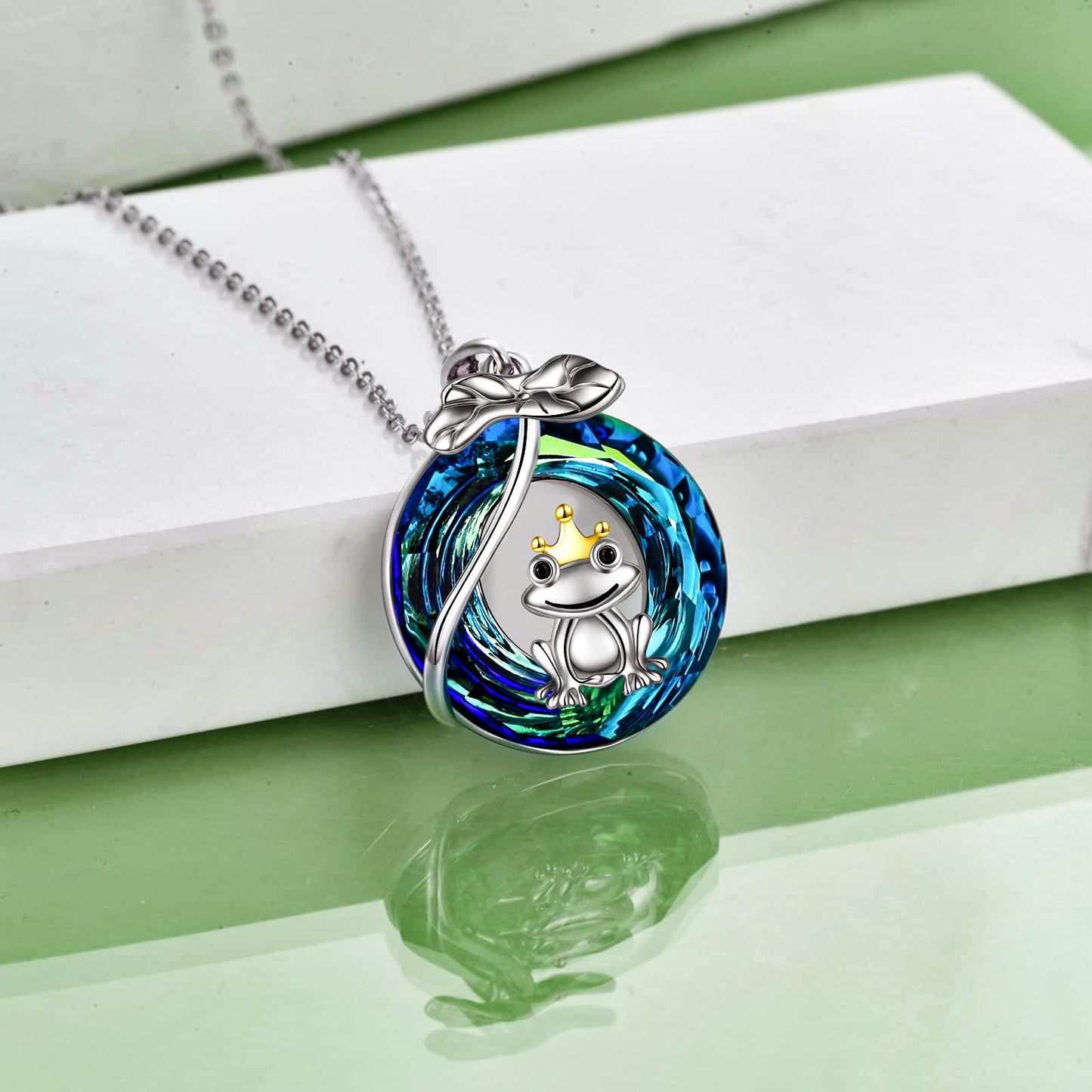 S925 Frog Crystal Necklace