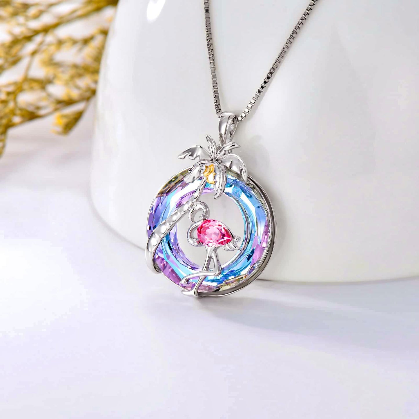 S925 Flamingo Crystal Necklace