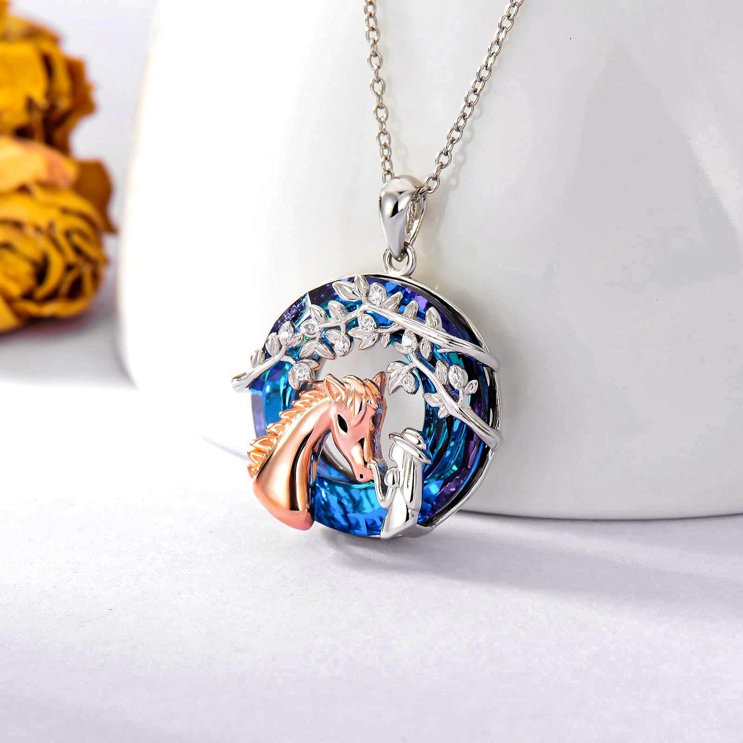 S925 Horse Crystal Necklace