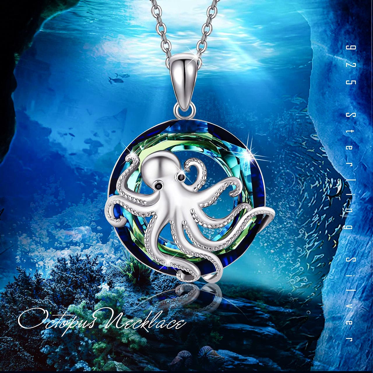 S925 Octopus Crystal Necklace