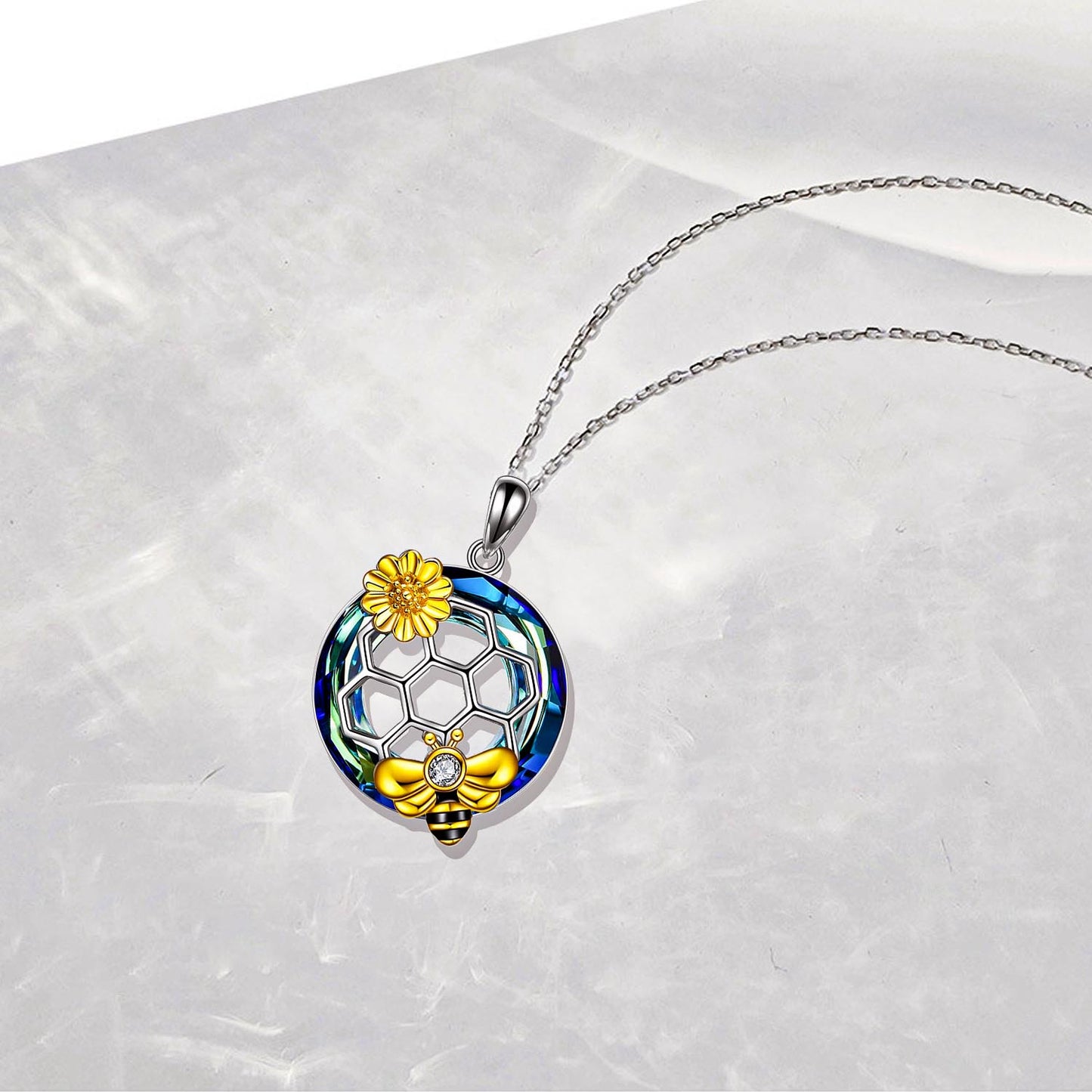 S925 Honeycomb Crystal Necklace