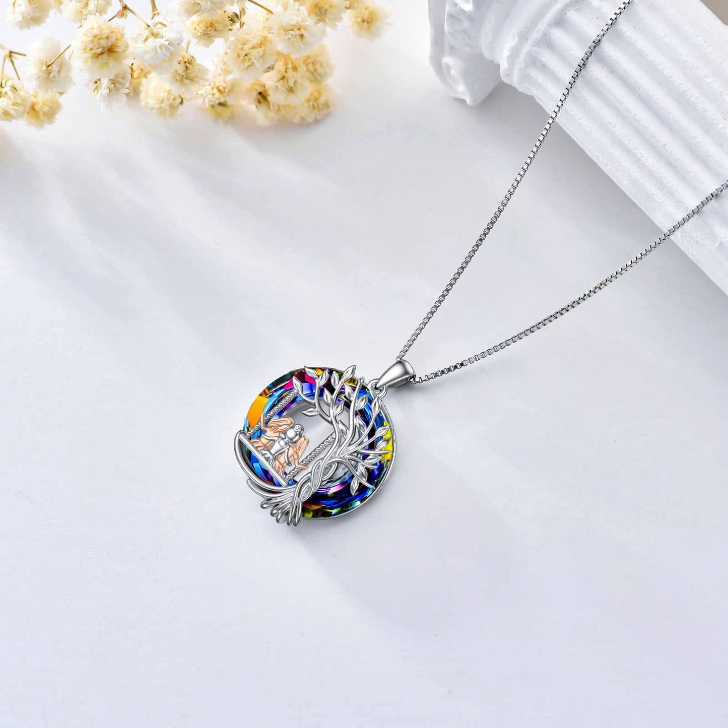 S925 Sisters Never Walk Alone Crystal Necklace