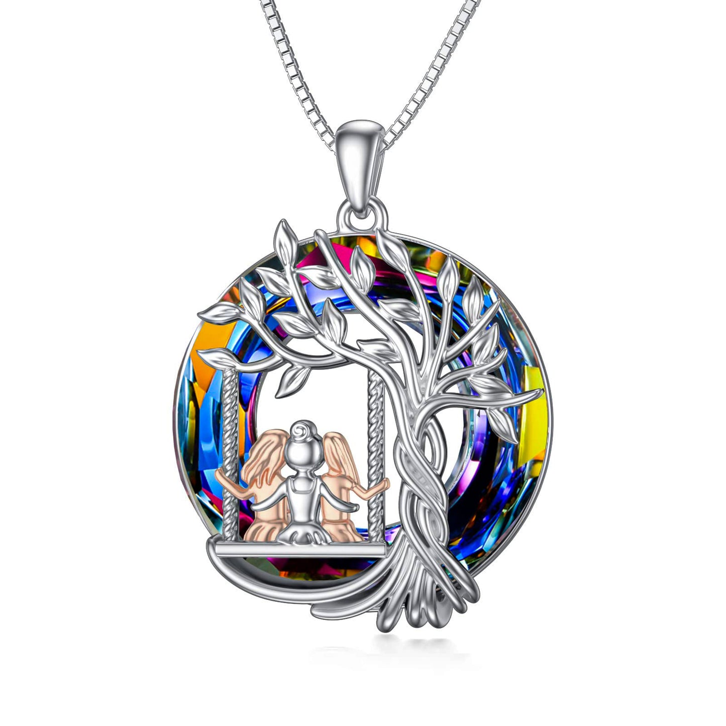 S925 Sisters Never Walk Alone Crystal Necklace