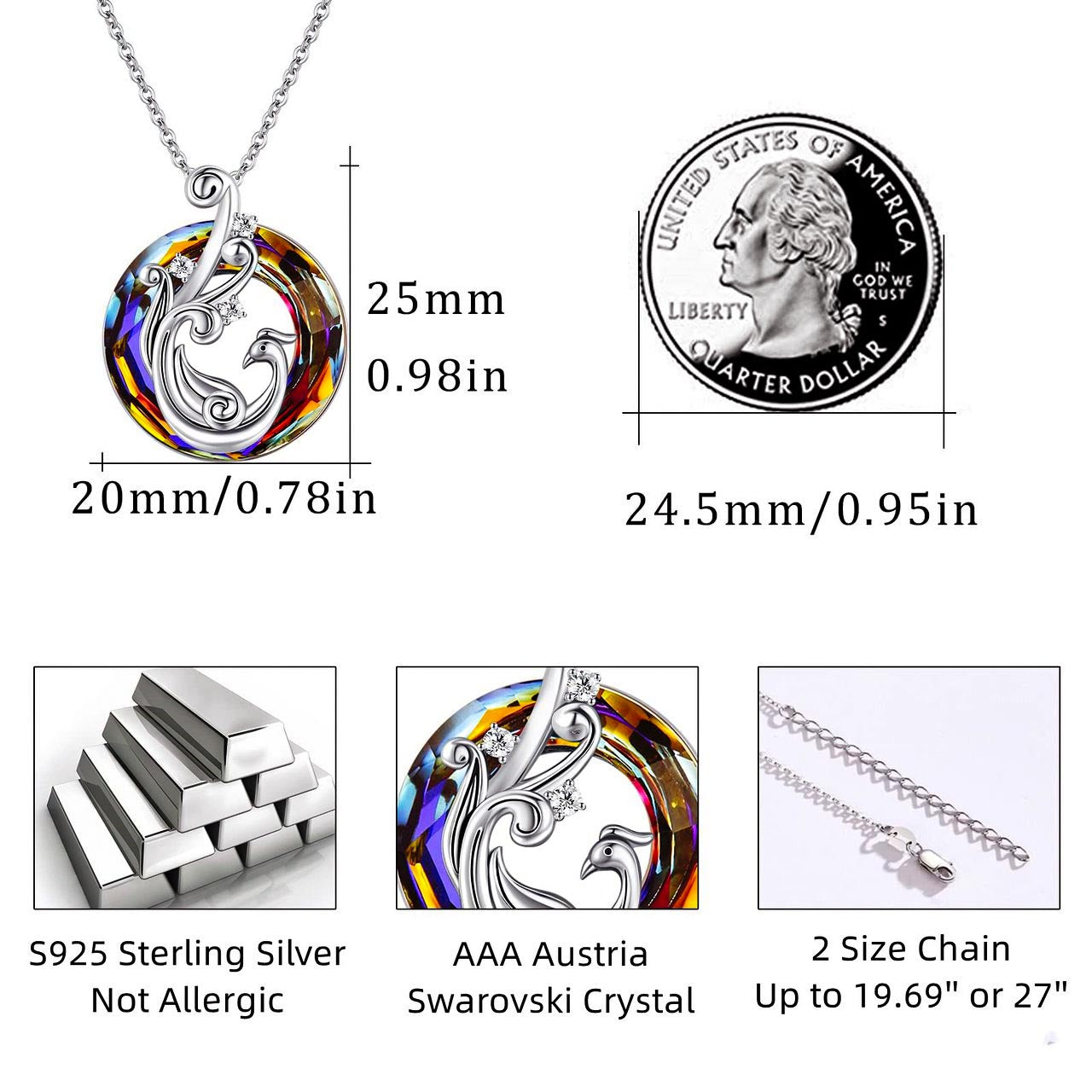 S925 Phoenix Crystal Necklace