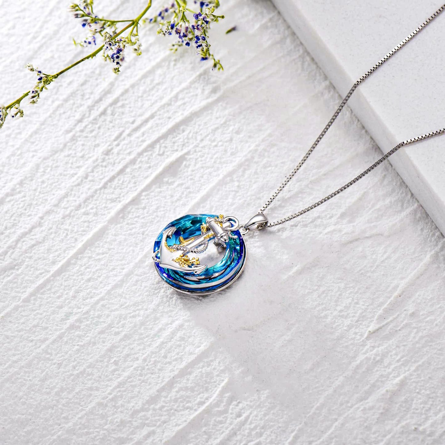 S925 AnchorCrystal Necklace