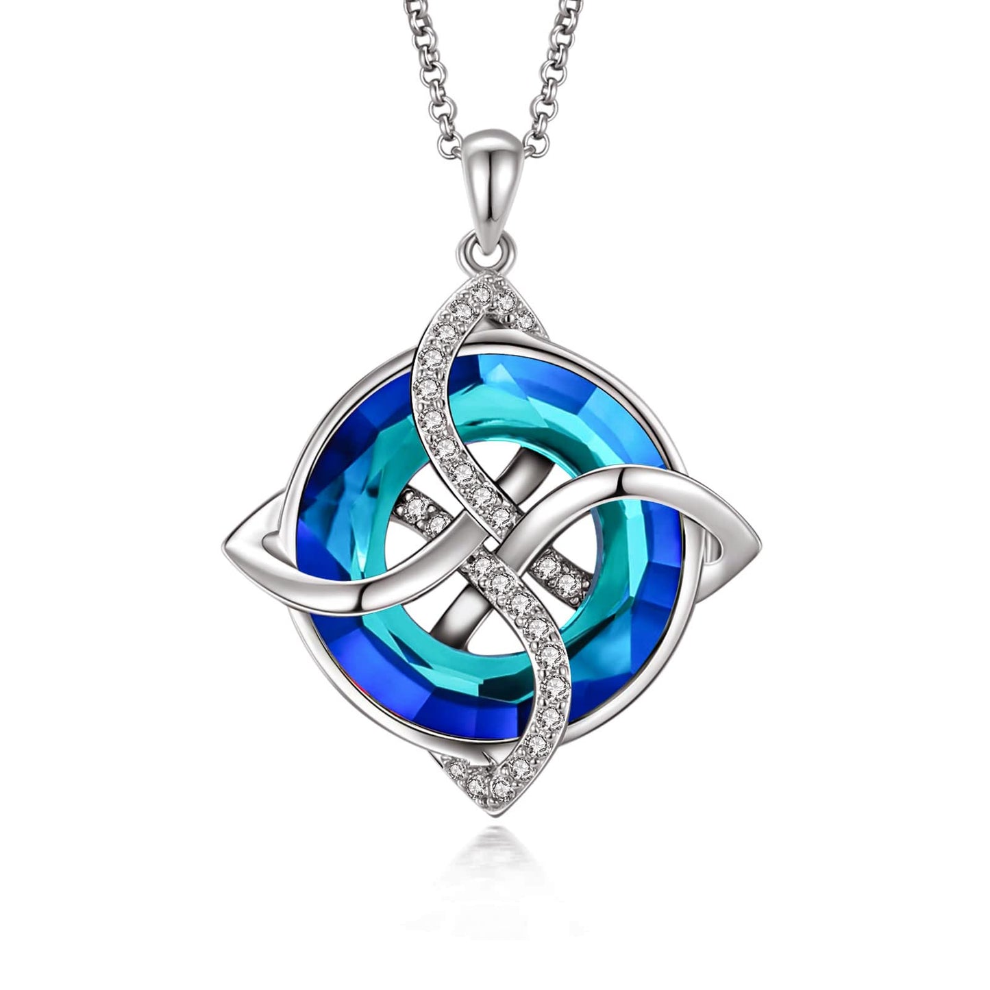 S925 Celtic Knot Crystal Necklace