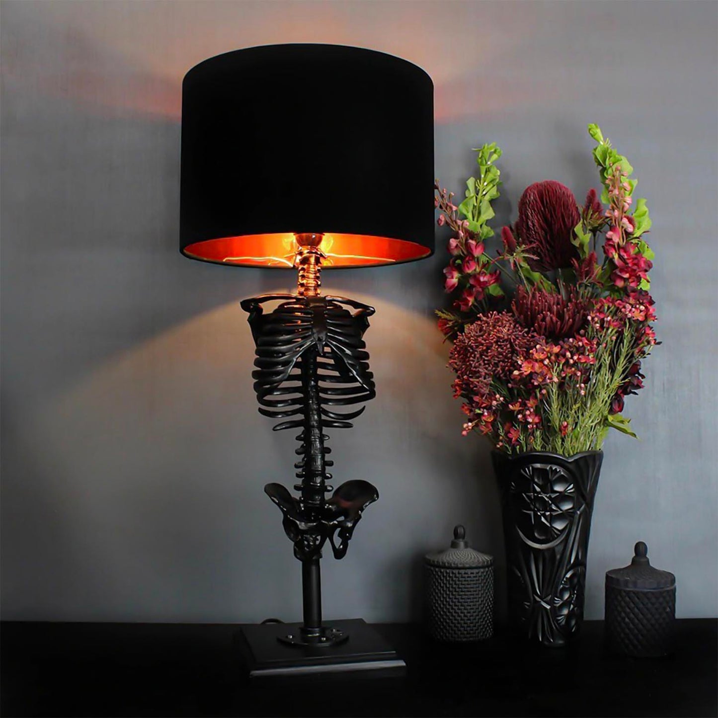 Handmade Skeleton Table Gothic Home Decor Lamp