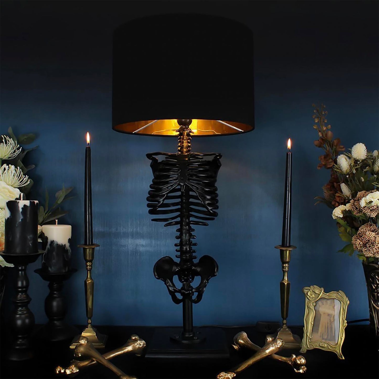 Handmade Skeleton Table Gothic Home Decor Lamp