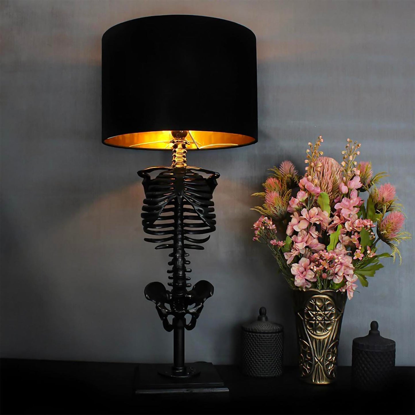 Handmade Skeleton Table Gothic Home Decor Lamp