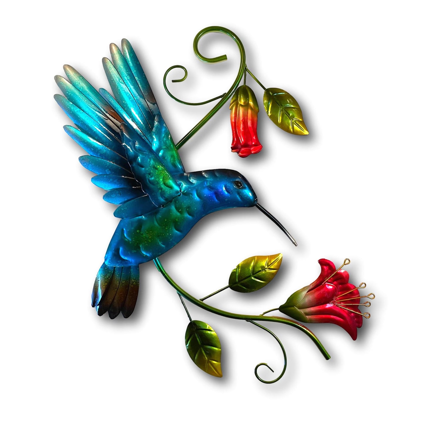 Colourful Flying Hummingbird - Handmade Metal Wall Art