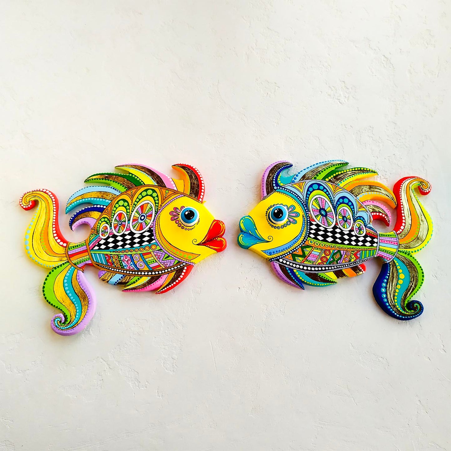 Talavera pottery style Pisces wall decor
