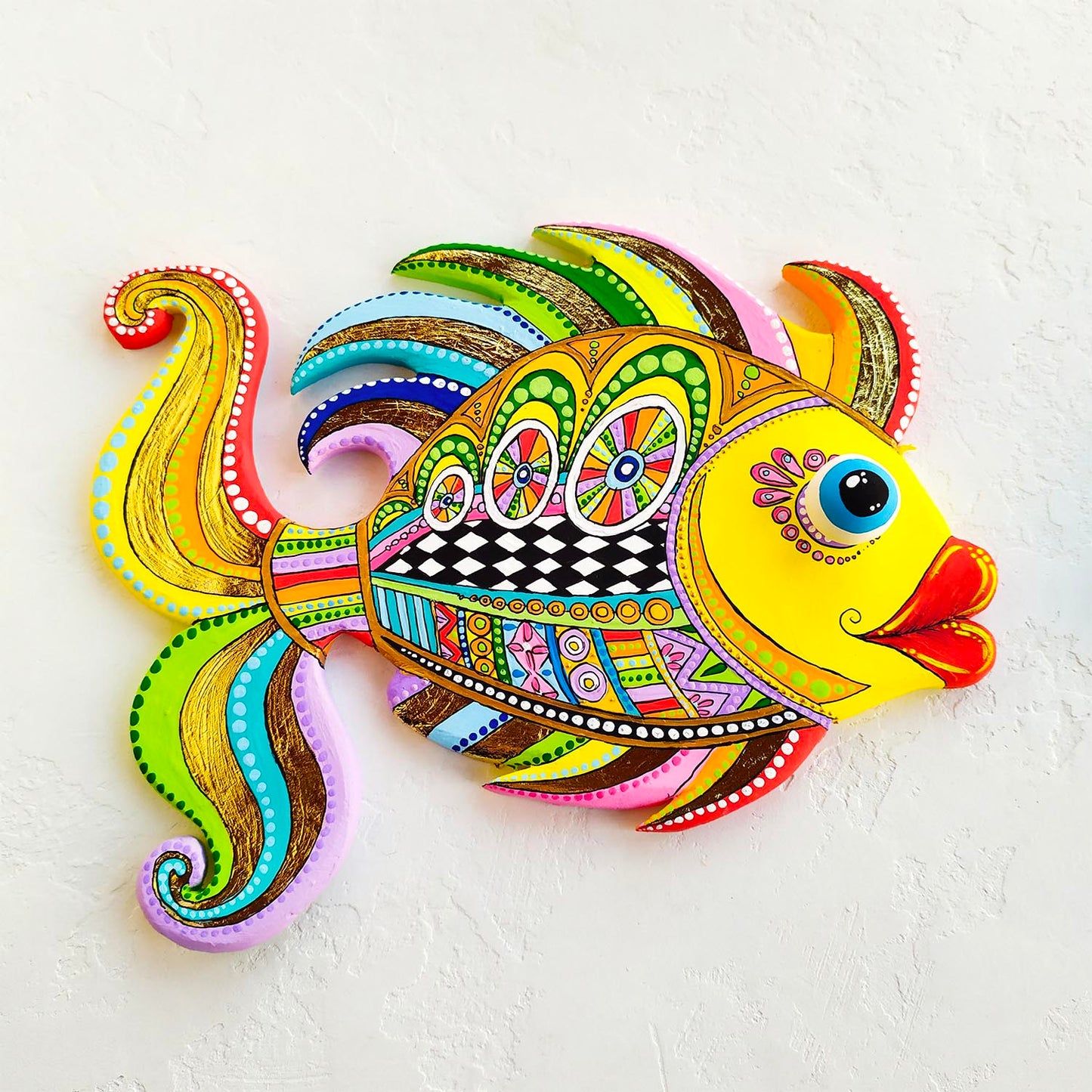 Talavera pottery style Pisces wall decor