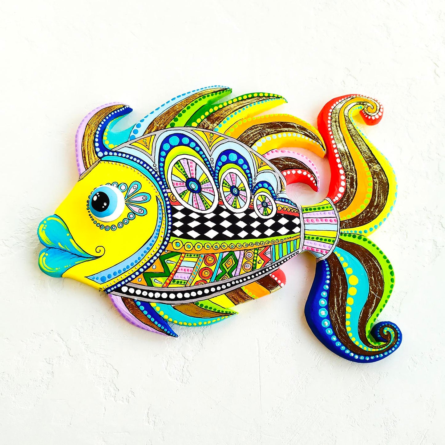 Talavera pottery style Pisces wall decor