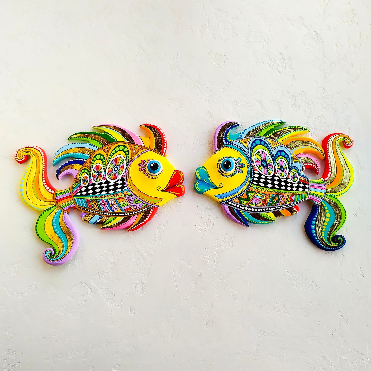 Talavera pottery style Pisces wall decor