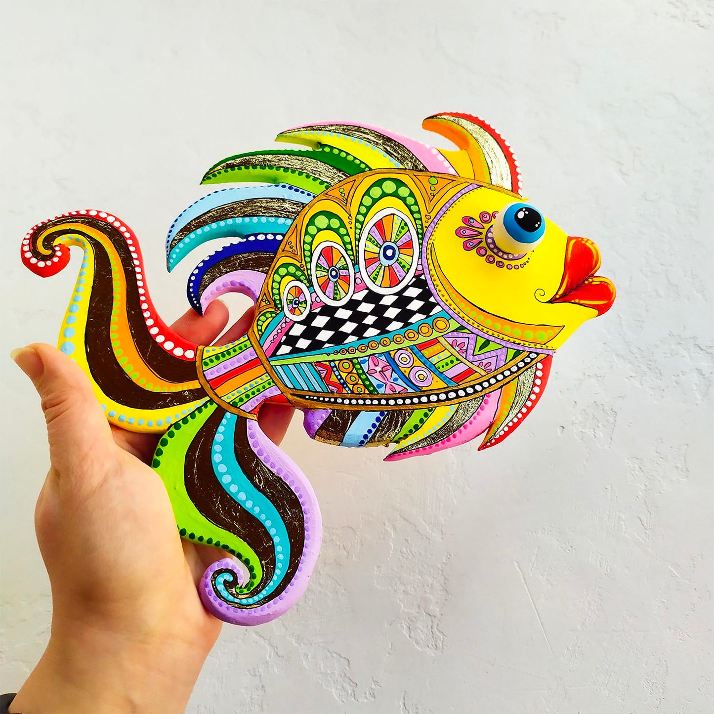 Talavera pottery style Pisces wall decor
