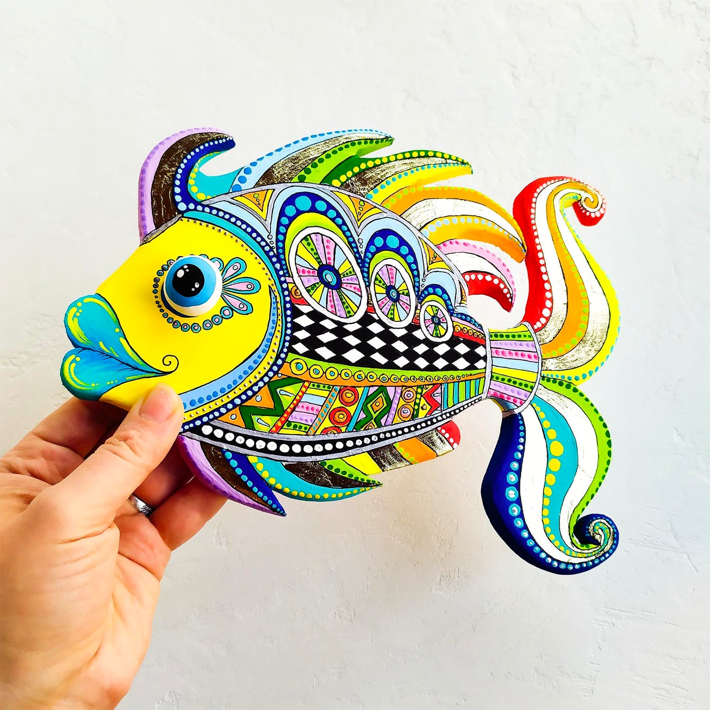 Talavera pottery style Pisces wall decor
