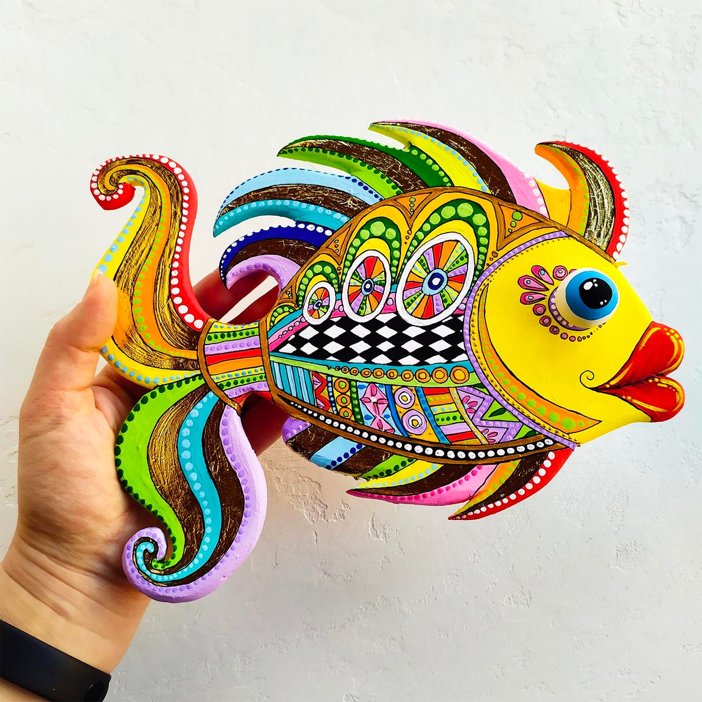Talavera pottery style Pisces wall decor