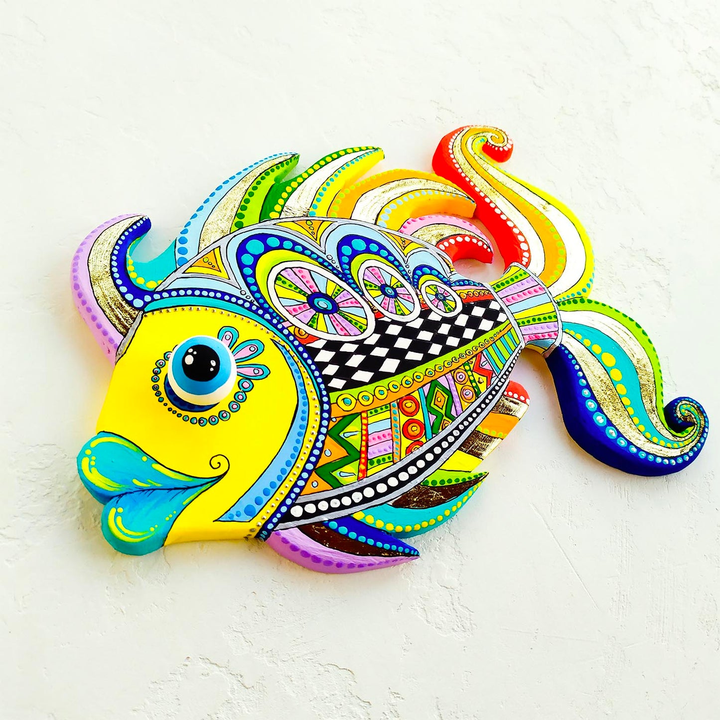 Talavera pottery style Pisces wall decor