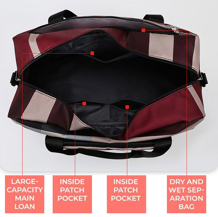 Wet-dry separation Large-capacity foldable travel bag