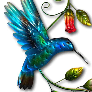 Colourful Flying Hummingbird - Handmade Metal Wall Art