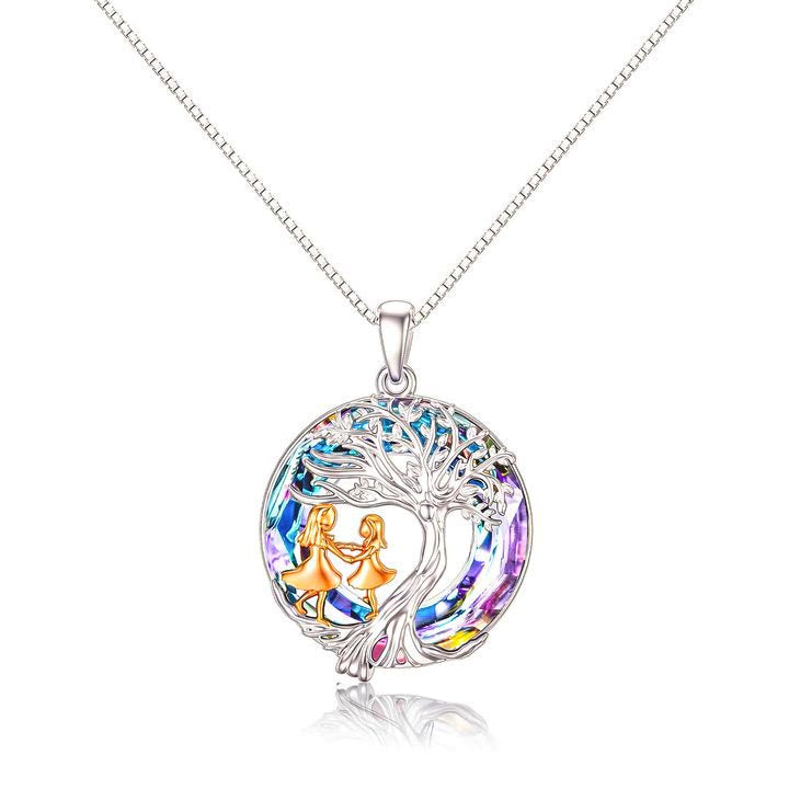 S925 Always Be with You Crystal Life Tree Necklace