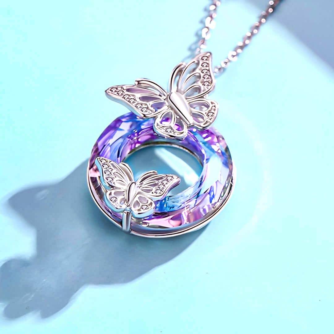 S925 Crystal Butterfly Necklace