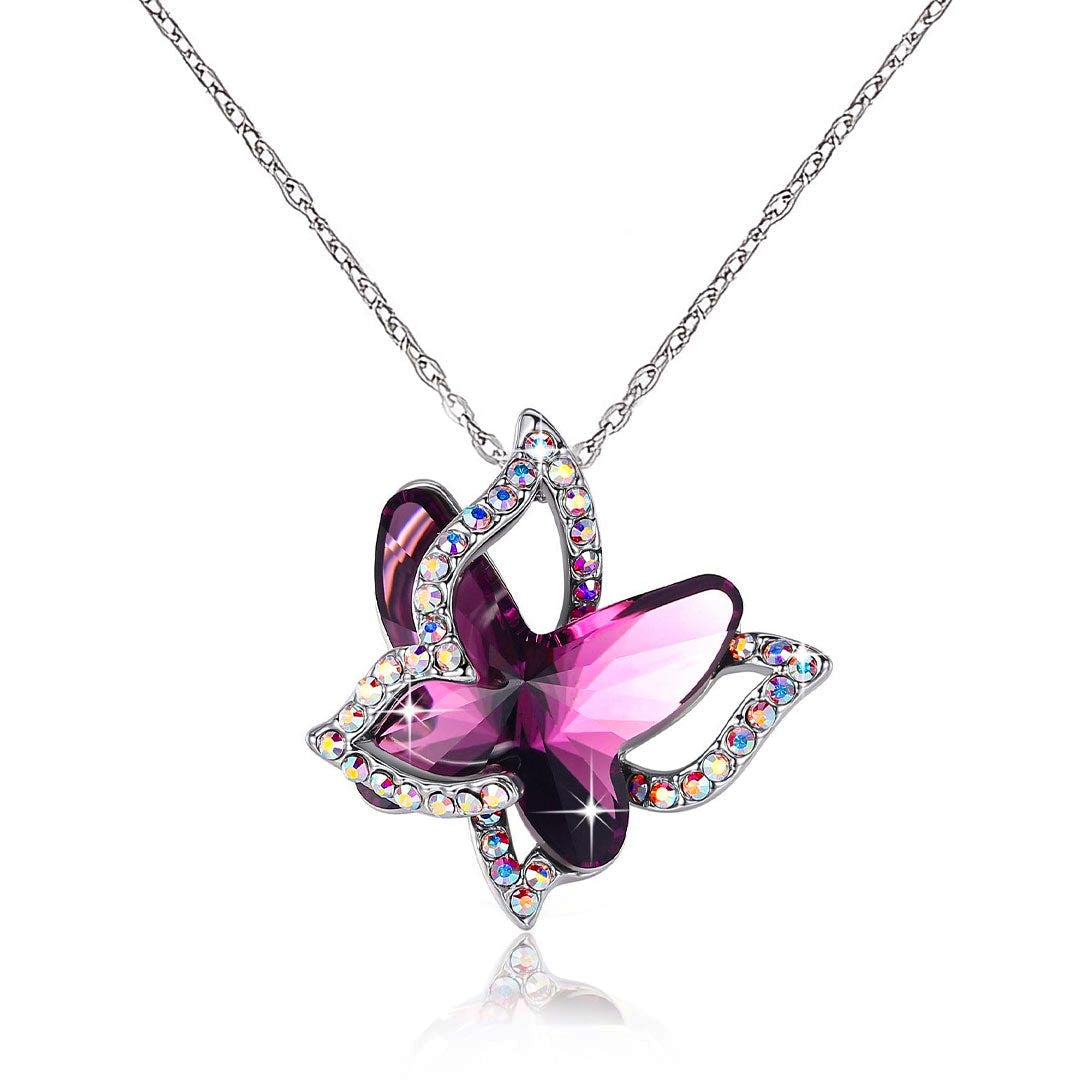 S925 Crystal Butterfly Necklace