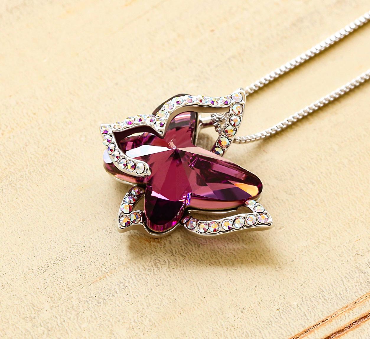 S925 Crystal Butterfly Necklace