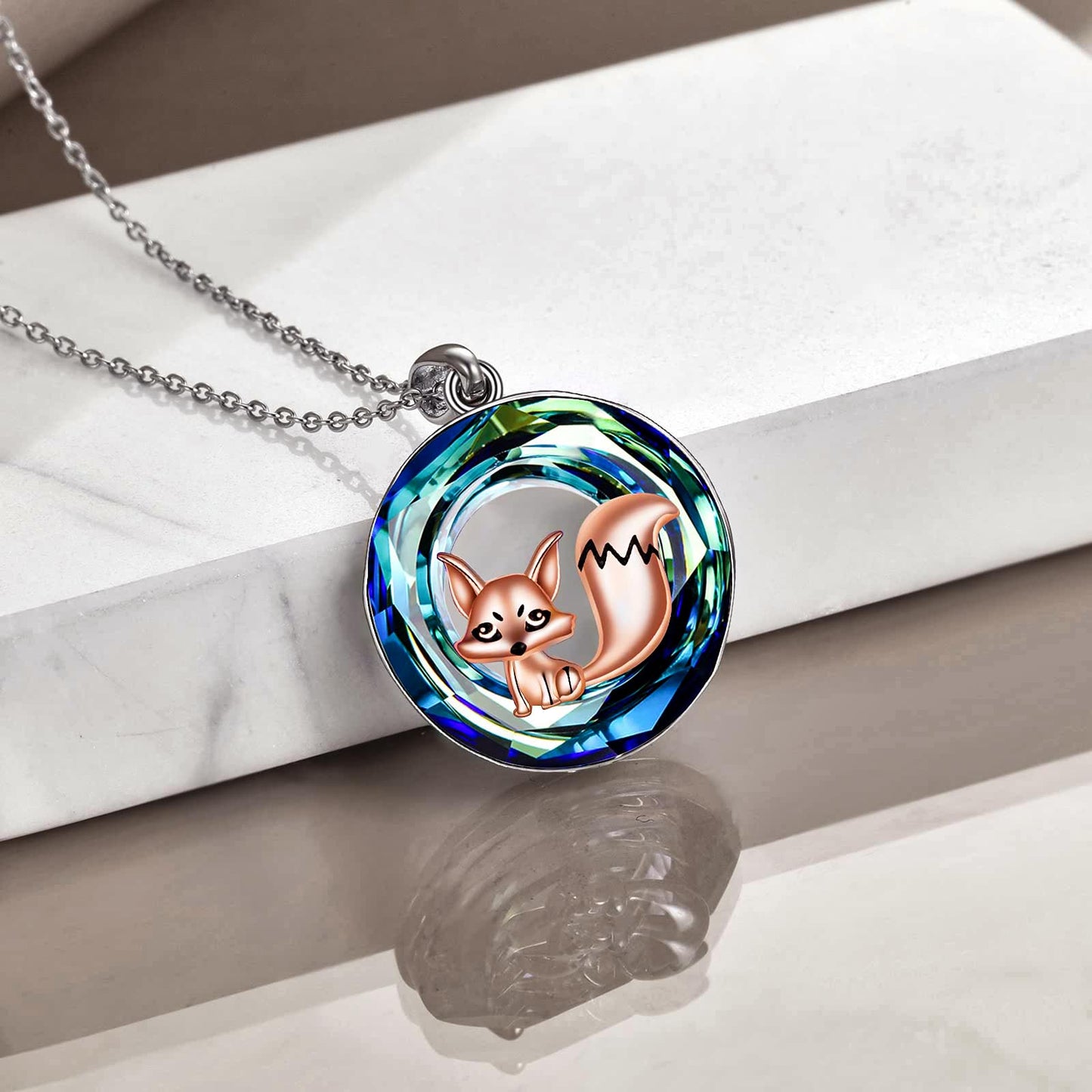 S925 Fox Crystal Necklace