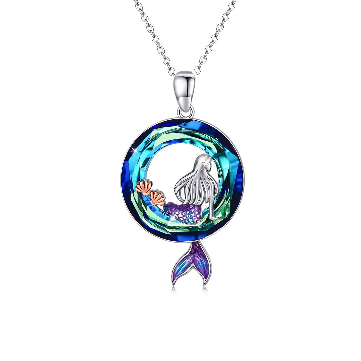 S925 Mermaid Crystal Necklace