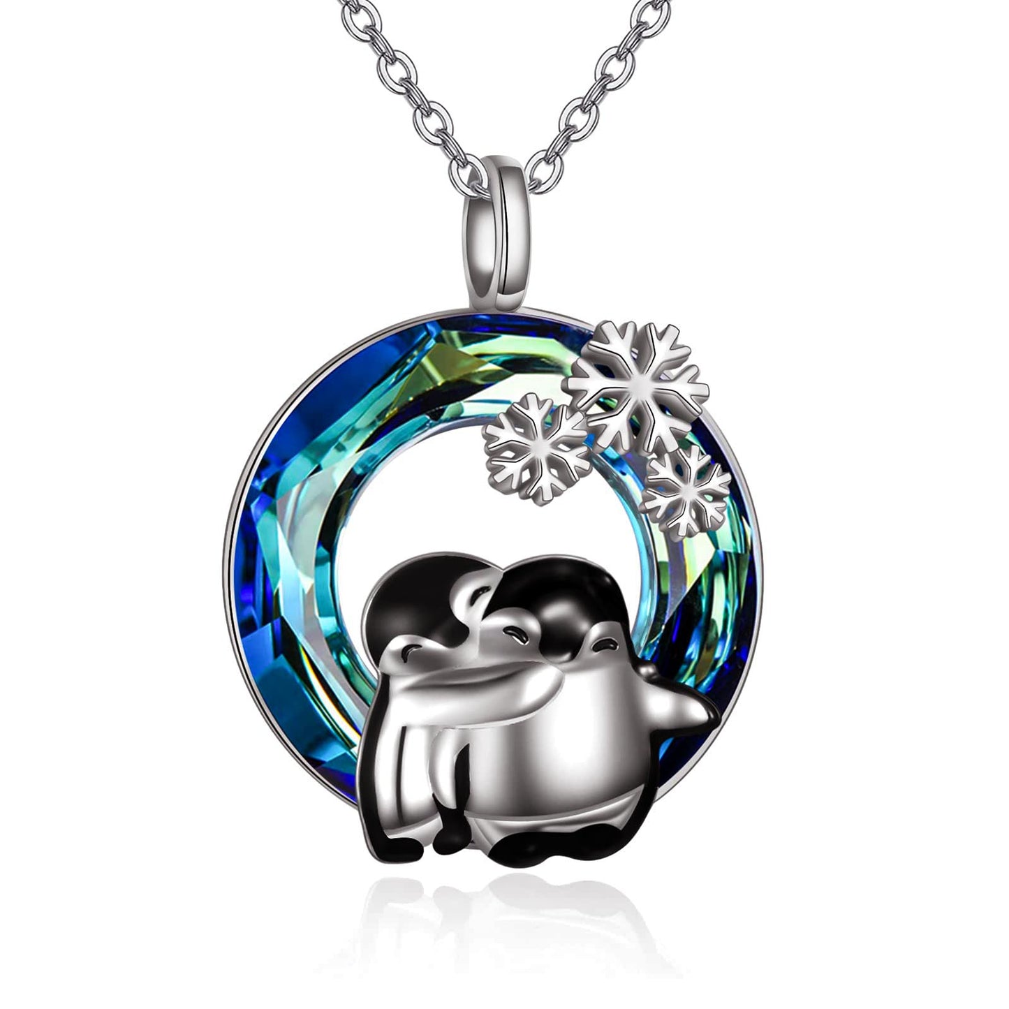S925 Penguin Crystal Necklace