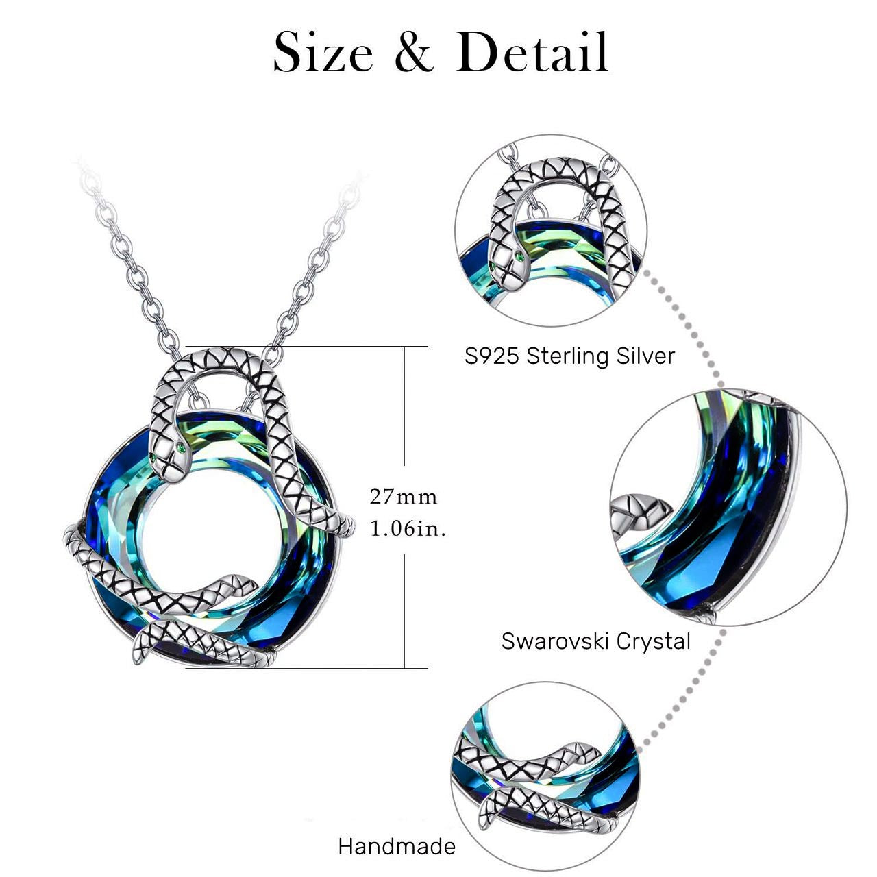 S925 Snake Crystal Necklace