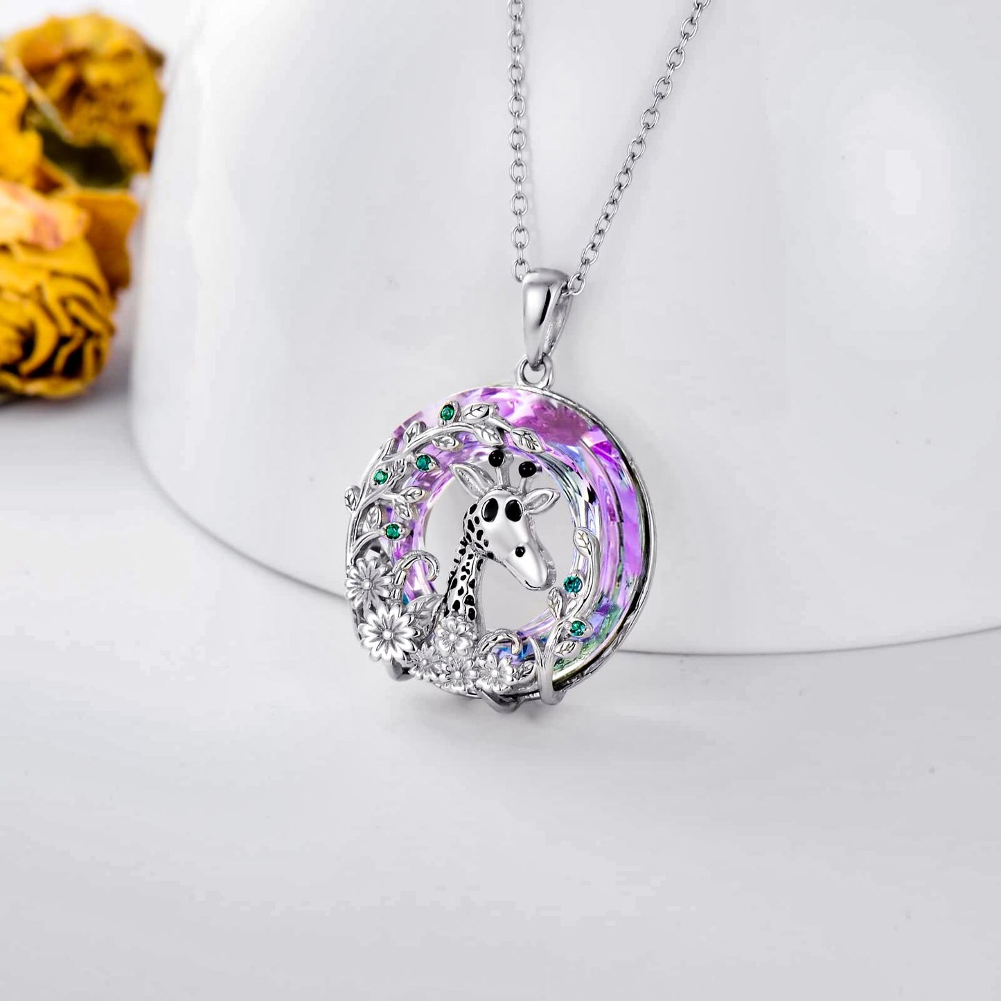 S925 Giraffe Crystal Necklace