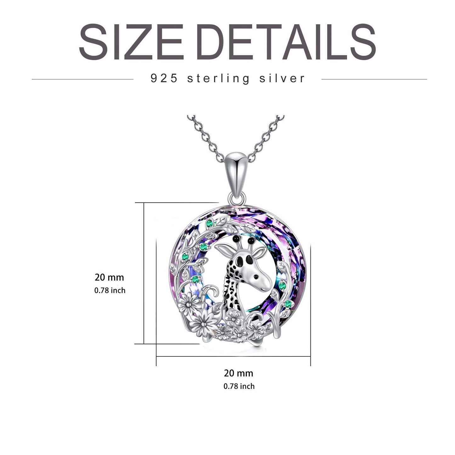 S925 Giraffe Crystal Necklace