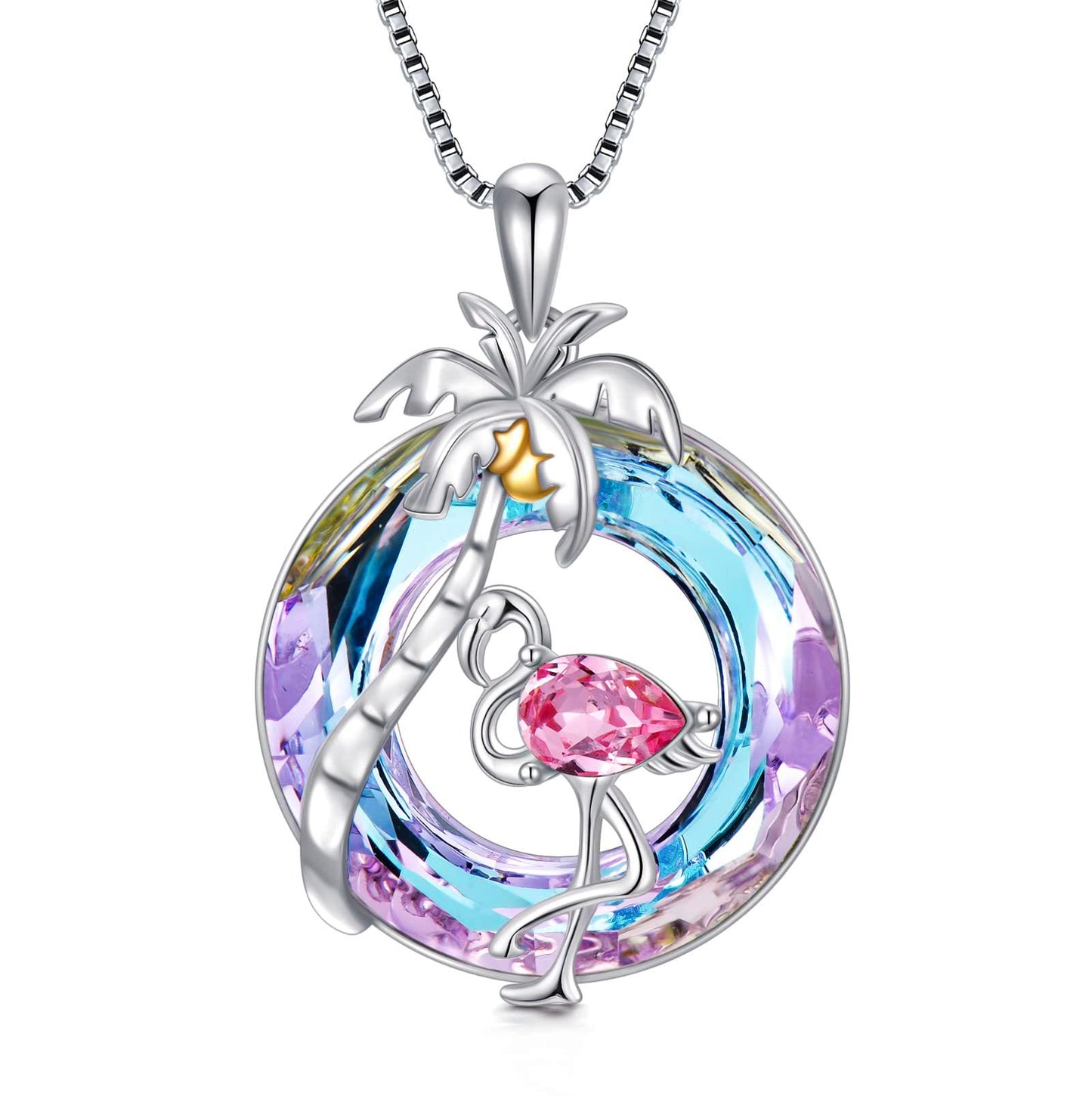 S925 Flamingo Crystal Necklace