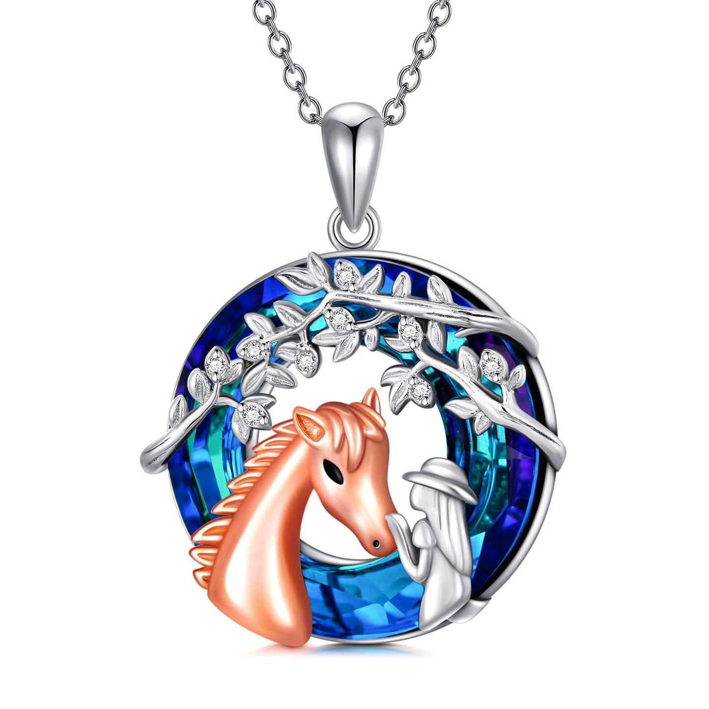 S925 Horse Crystal Necklace