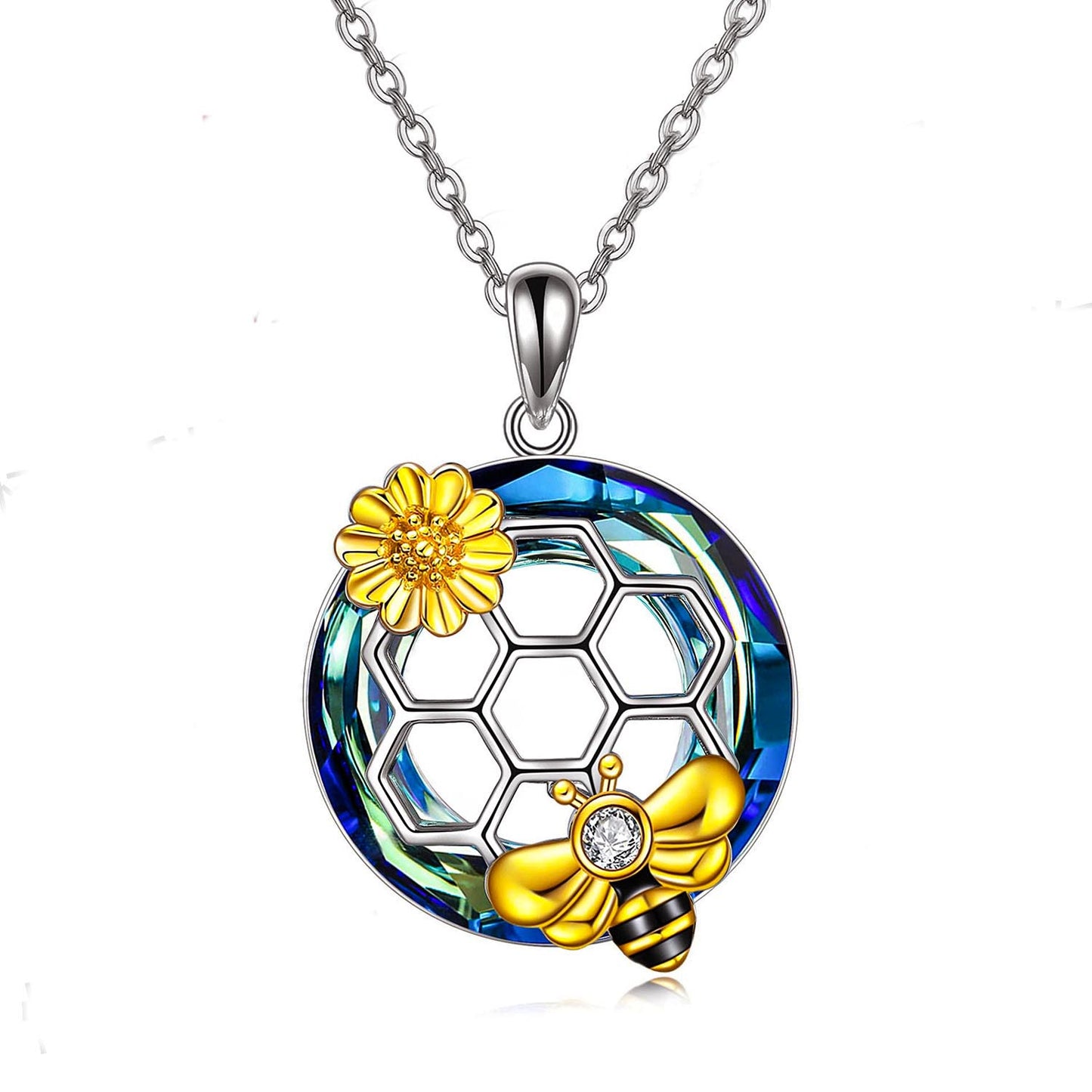 S925 Honeycomb Crystal Necklace