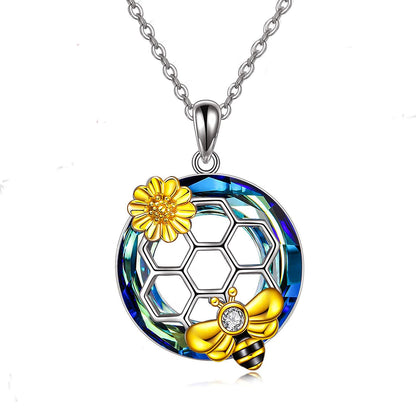 S925 Honeycomb Crystal Necklace