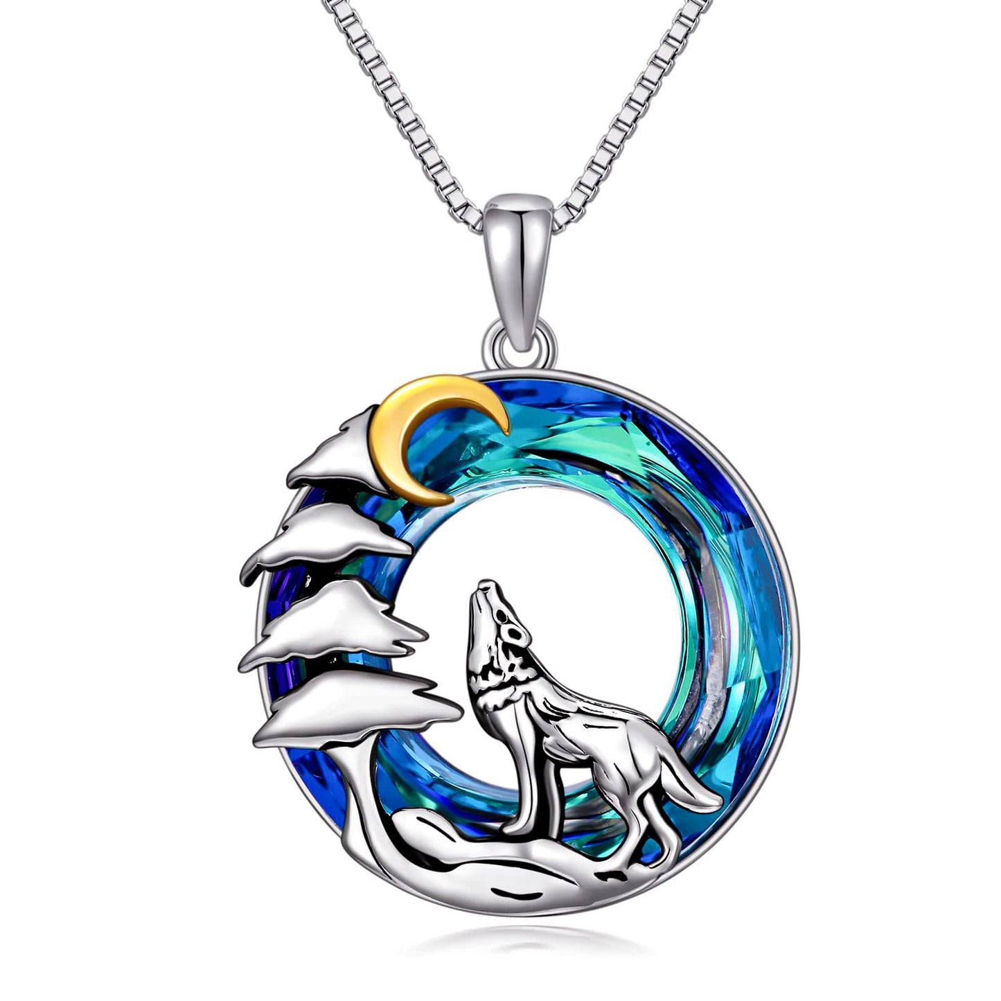 S925 Wolf Crystal Necklace