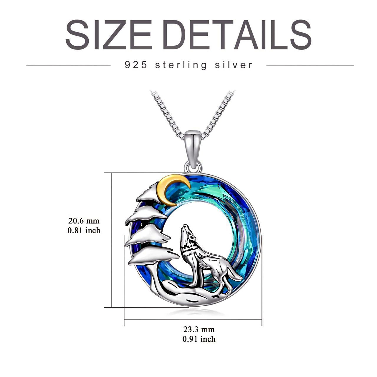 S925 Wolf Crystal Necklace