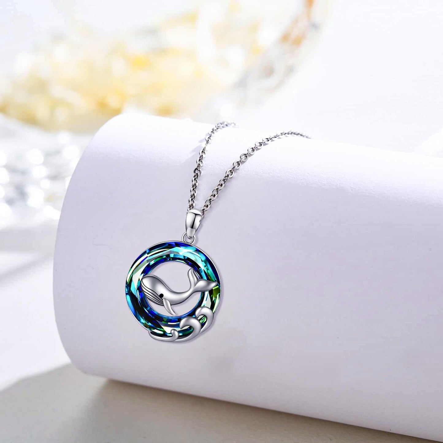 S925 Whale Crystal Necklace
