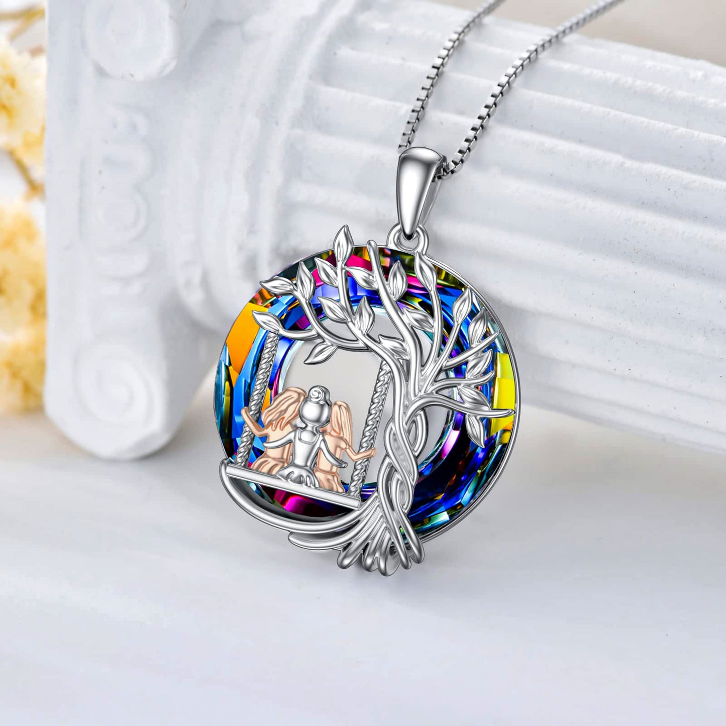 S925 Sisters Never Walk Alone Crystal Necklace