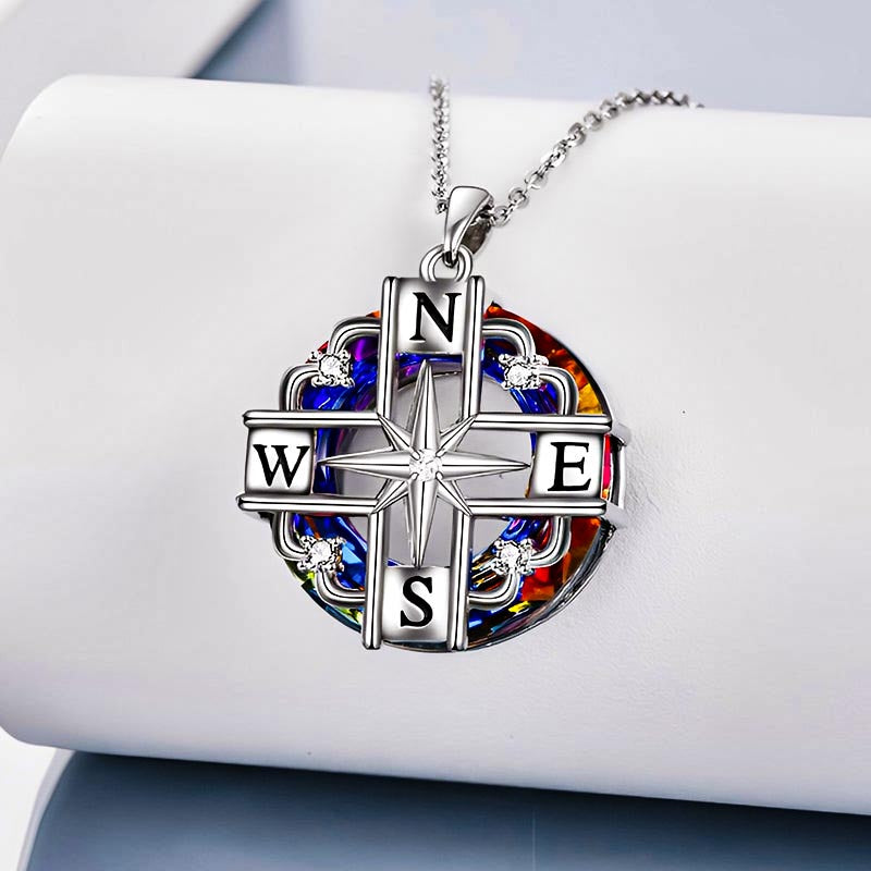 S925 Compass Crystal Necklace