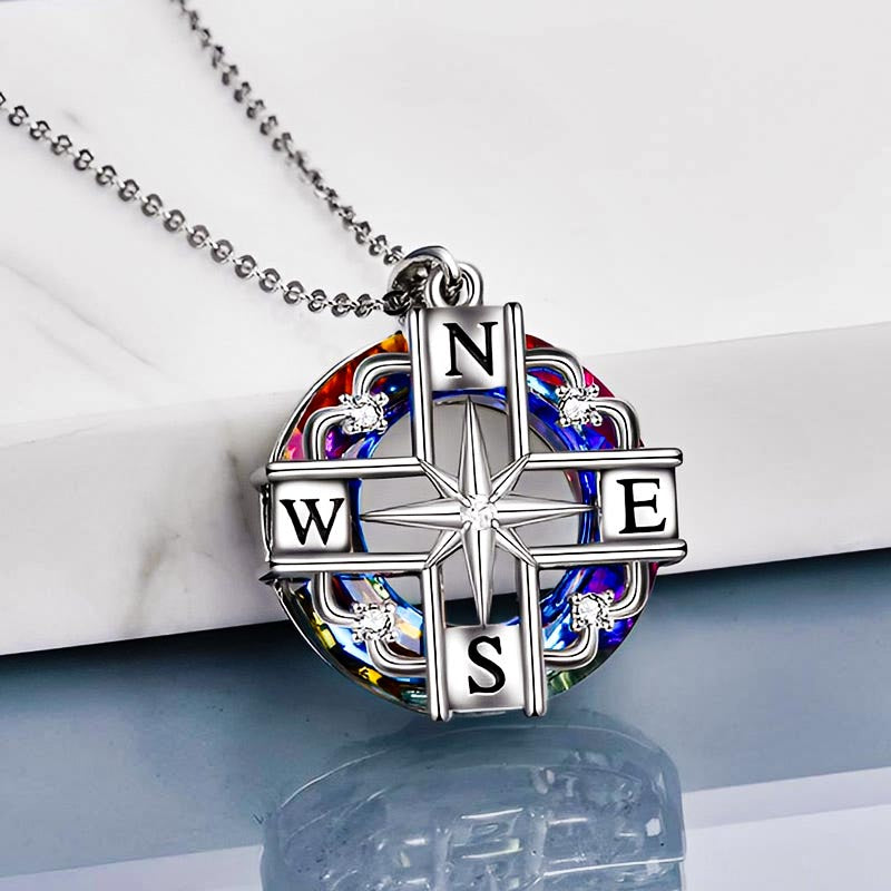 S925 Compass Crystal Necklace