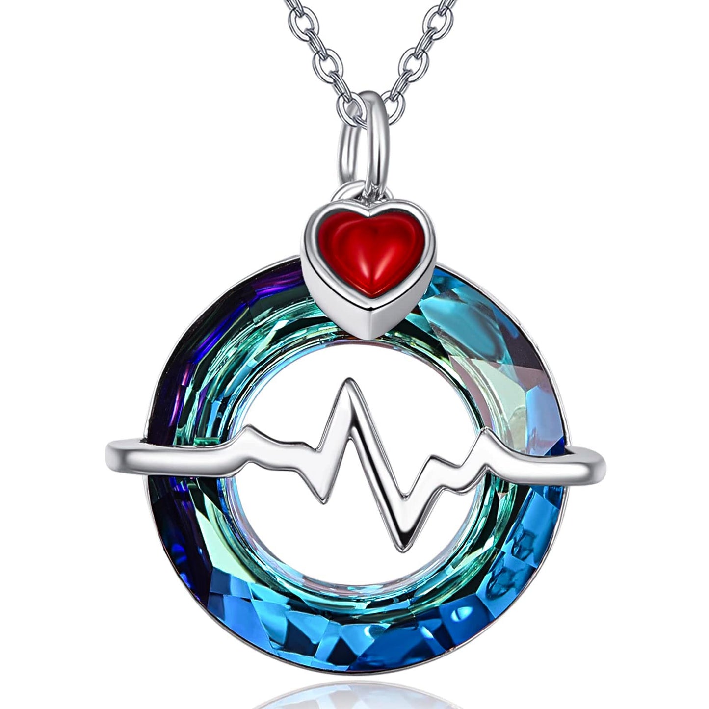 S925 Heartbeat Crystal Necklace