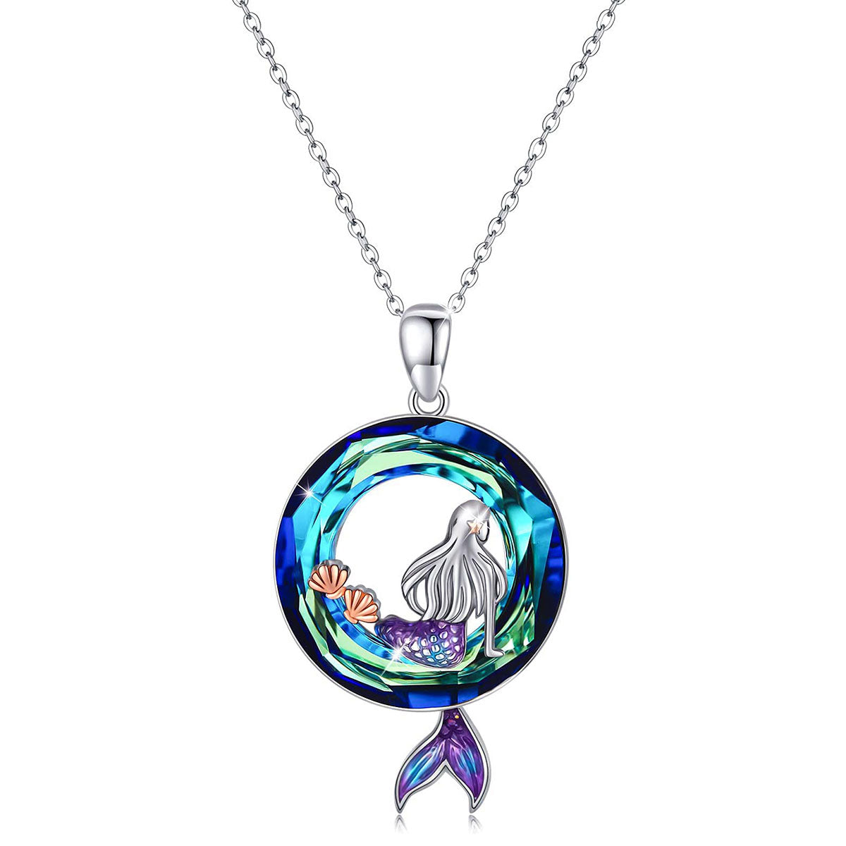 S925 Mermaid Crystal Necklace