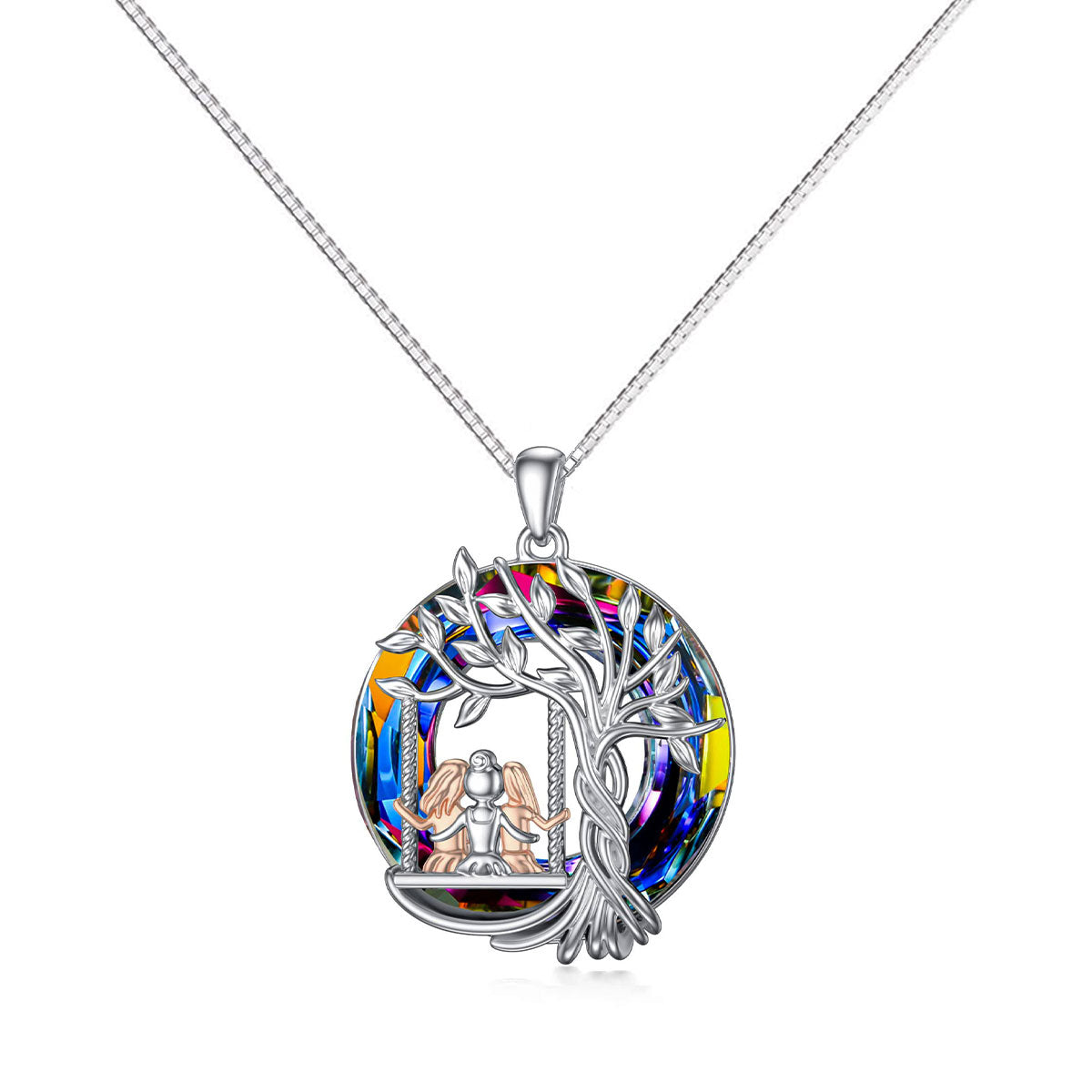 S925 Sisters Never Walk Alone Crystal Necklace